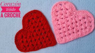 Corazón tejido a crochet Tutorial cómo tejer corazón a crochécorazón tejido a ganchillo ❤ [upl. by Lleder]