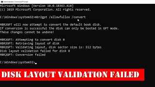 MBR2GPT Disk Layout Validation Failed [upl. by Morez4]