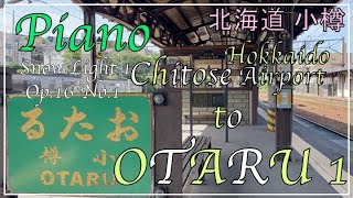 OTARU I  train ride from Hokkaido Chitose Airport to Otaru JR station  piano music quotSnow Light 1quot [upl. by Asilad891]