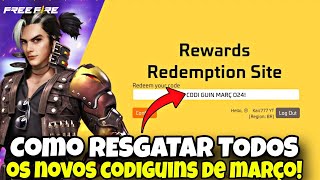 COMO COLOCAR CODIGO NO FREEFIRE COMO RESGATAR CODIGO FREEFIRE COMO RESGATAR CODIGUIN NO FREEFIRE [upl. by Aivirt]