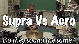 Ludwig Supraphonic vs Acrolite Snare Drum Shootout and Sound Check Do they sound the same [upl. by Nohsyt]