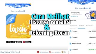 Cara Melihat History  Rekening Koran Di New Livin by Mandiri [upl. by Berte80]