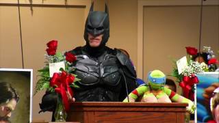 Jacob Hall Funeral  Mourners Don Superhero Costumes for School Shooting Victim [upl. by Reibaj89]