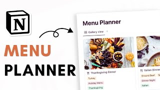 CREATE a Menu amp Recipe Planner with Notion  Beginner Tutorial  Free Template [upl. by Aral]