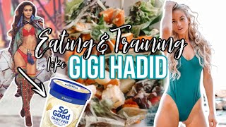 EATING AND TRAINING LIKE GIGI HADID FOR 24 HOURS [upl. by Hgielyk]