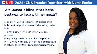 2024  LIVE CNA Practice Test with Nurse Eunice [upl. by Moorefield988]