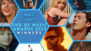 MUSIC CHARTS END OF MUSIC AWARDS 2023 WINNERS [upl. by Eelac]