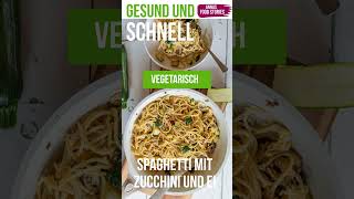 Schnelle und günstige Nudel Pfanne mit Spaghetti Zucchini und Ei  Lecker vegetarisches Rezept [upl. by Nanyt777]