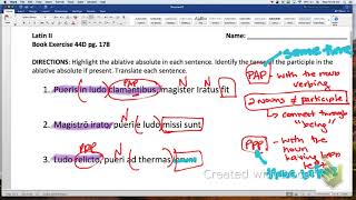 44D Ecce Romani book p 178 Ablative Absolute [upl. by Nickie]