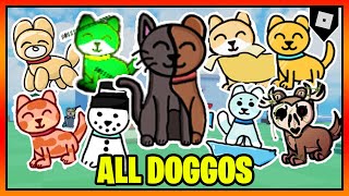 How to get ALL 57 DOGGOS  BADGES in FIND THE DOGGOS  Roblox [upl. by Barcus]