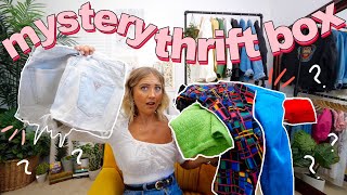 I tried a DEPOP thrift store MYSTERY BOX  summer try on thrift haul [upl. by Onairam]