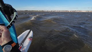 Windsurf Freeride session in 40 knots and mini test of Prolimit Argon waist harness [upl. by Nelleyram]