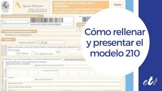 🖊 Cómo rellenar y presentar el modelo 210 por internet [upl. by Ahsaercal]