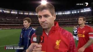 Steven Gerrard onfield interview after Melbourne Victory LiverpoolFC June 24 2013 [upl. by Tobie]