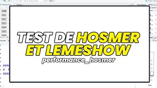 Faire le Test de HosmerLemeshow sur R performancehosmer [upl. by Melissa]