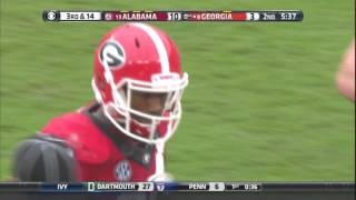 Reggie Ragland Levels Georgia Receiver Malcolm Mitchell [upl. by Atiraj]