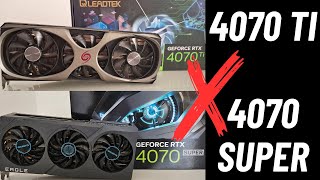 RTX 4070 SUPER VS 4070 Ti  Diferença é grande ou pequena  Qual placa compensa mais [upl. by Tlevesoor25]