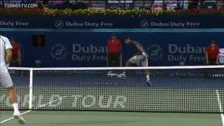 Djokovic amp Del Potros Triple Tweener Dubai Point [upl. by Otreblig84]