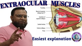 EXTRAOCULAR MUSCLES । Anatomy of muscles of eyeball with origin insertion nerve supply amp applied [upl. by Daphna]