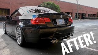 BMW M3 Meisterschaft GT exhaust  before and after [upl. by Hardigg502]