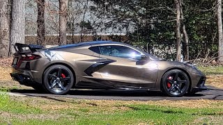 Zeus Bronze C8 Corvette 2M Fabrication Headers and Cats with AWE Track exhaust [upl. by Woodie]