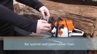 Stihl Battery Operated Toy MS Chainsaw [upl. by Kempe]