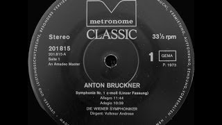 Bruckner Symphony no 1 1953  Volkmar Andreae Vienna Symphony Orchestra [upl. by Ocsic]