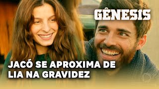 NOVELA GÊNESIS Lia se alegra por ter atenção de Jacó durante a gravidez [upl. by Yenobe676]