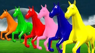 Horse Colourful Colour Song For Children Rhymes  Animated Nursery Rhymes  4K Preschool Rhymes [upl. by Petrina]