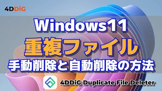 Windows 11で重複ファイルを削除する｜4DDiG Duplicate File Deleter [upl. by Eentihw639]