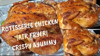 Rotisserie Chicken Air Fryer Recipe  BBQ FLAVOR how to make [upl. by Ennalorac]