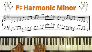 F Sharp Harmonic Minor With Fingering  Trinity Grade 3 Scales  Latest Syllabus [upl. by Ainezey294]