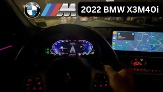 2022 BMW X3 M40i POV NIGHT DRIVE Ambient Lighting [upl. by Ecirted]