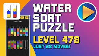 Water Sort Puzzle Level 478 Walkthrough 28 Moves [upl. by Elvin]