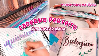 Como ORGANIZAR um caderno de 10 matérias SIMPLES e BARATO para 2021  capas para matérias ✨ [upl. by Ynad]