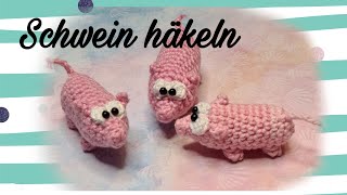 Schwein häkeln an einem Stück  tutorial  Glücksbringer  häkeln kleine Sachen [upl. by Aehtrod]