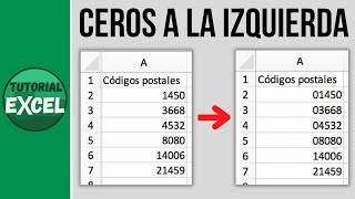 Mantener ceros a la izquierda en Excel [upl. by Acined]