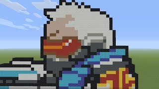 Minecraft Pixel Art  Soldier 76 Portrait [upl. by Waldemar]