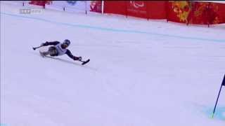 HD Tyler Walker horrific monoski crash Paralympics 2014 [upl. by Releyks595]