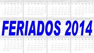 Calendário feriados 2014 nacionais e facultativos [upl. by Pevzner]