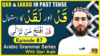 USE of QAD amp LAKAD IN PAST TENSE Arabic Grammar Series  Ep  87  Qari Aqib [upl. by Takken]