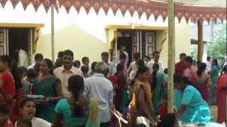 Lunch time queue for wedding lunch in Kumbhar Falia Navsari Gujarat India 14th April 2012 1 [upl. by Ennyleuqcaj197]