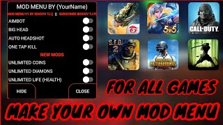 HOW TO MAKE YOUR OWN MOD MENU FOR ANY GAMES  NEW PROJECT AIDE  PORT 1 [upl. by Liederman]