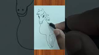 how to draw a horse drawing for beginners  horse drawing easy [upl. by Procora831]