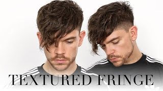 Men’s Textured Fringe  Creating Curls With Salt Spray [upl. by Eidnahs]