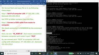 Format and copy Cisco router IOS to FLASH in ROMMON Mode by TFTP [upl. by Modesty528]