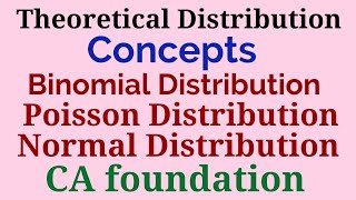 Theoretical Distribution Binomial Poisson Normal Distribution CAfoundation Maths by Pradeep Soni [upl. by Lynden]