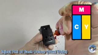 How to Refill Canon CL 541XL 5226B005AA Colour Ink Cartridge [upl. by Sira]