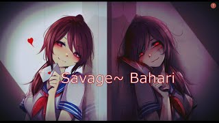 Savage  Bahari  Nightcore Lyrics [upl. by Hola]