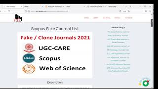 Fake Scopus Journal List  Fake UGC Care Journal List  Clone Website of scopus publication [upl. by Notserc622]